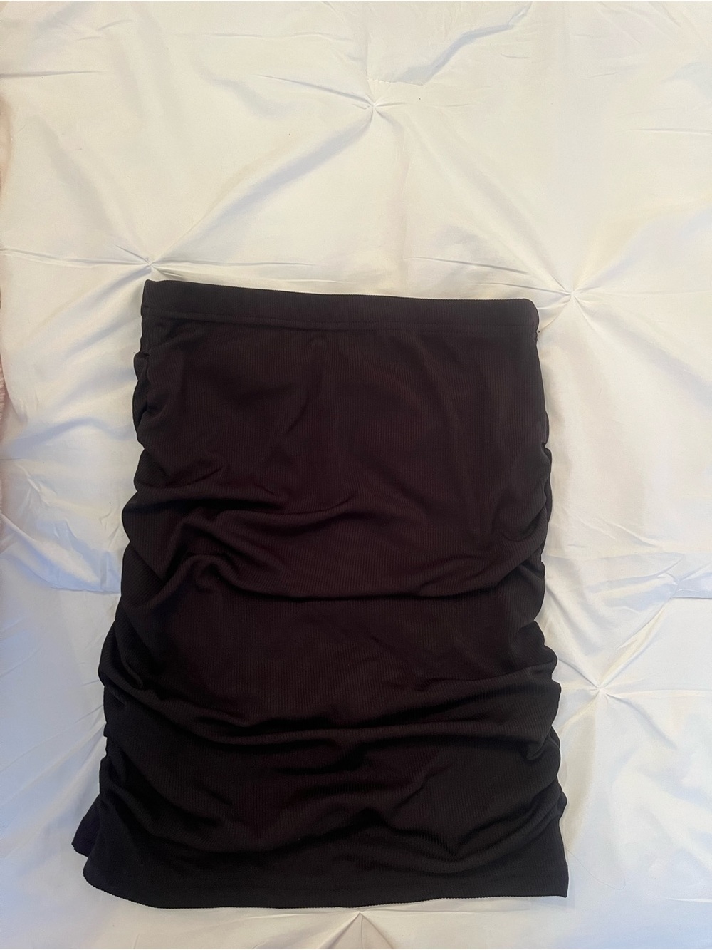 SHEIN Black Ruched Mini Tube Skirt